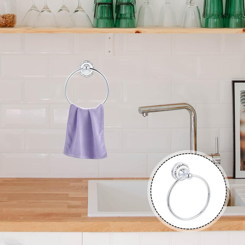 Stainless Steel Towel Ring with Chrome Finish Wall-Mounted Hand Towel Holder for Bathroom Suitable for Home and Housewarming - Image 4