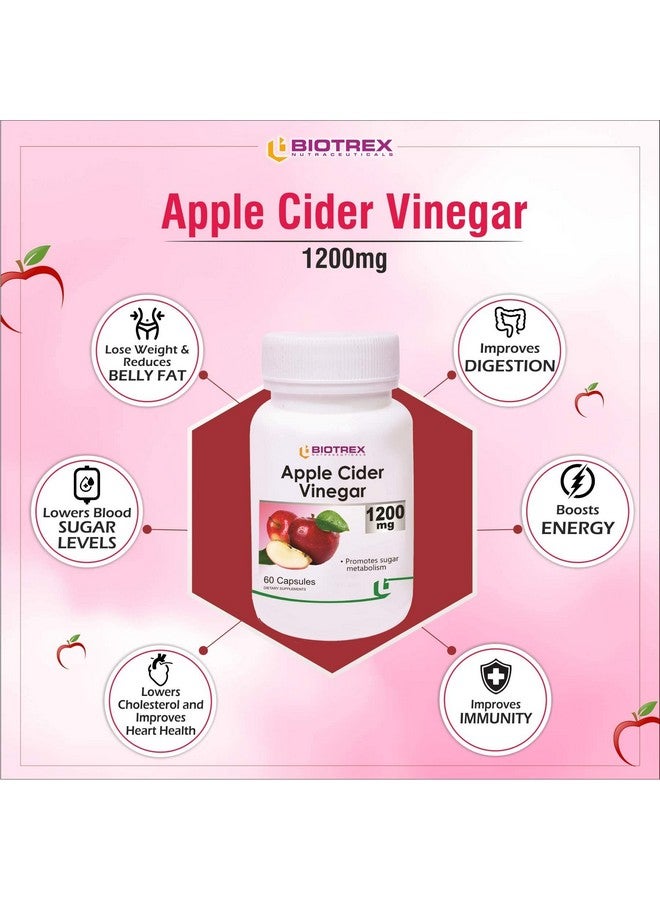 Biotrex Nutraceuticals Biotrex Apple Cider Vinegar Capsules 1200mg - Organic Supplement for Weight Management, Detox & Digestive Support - Apple Cider Vinegar Capsule for Wellness - 60 Apple Vinegar Capsules - Image 4