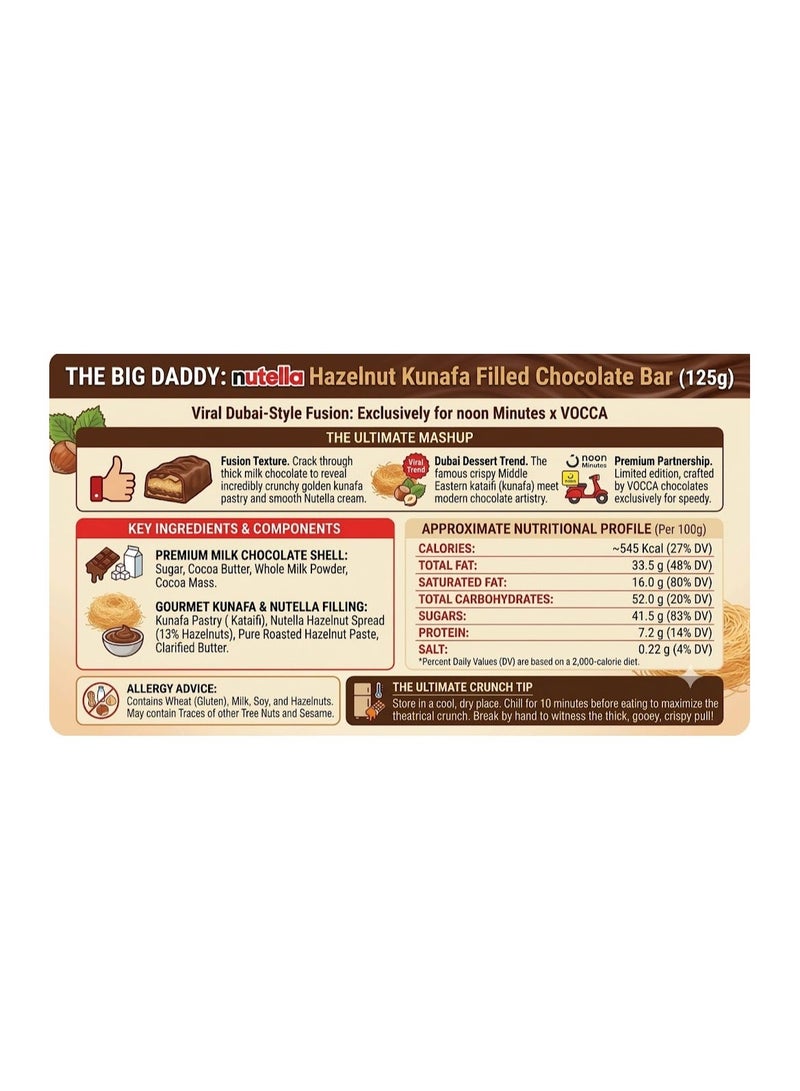 The Big Daddy Nutella Hazelnut Kunafa Filled Chocolate Bar (noon Minutes x VOCCA)  (VOCCA) - Image 2