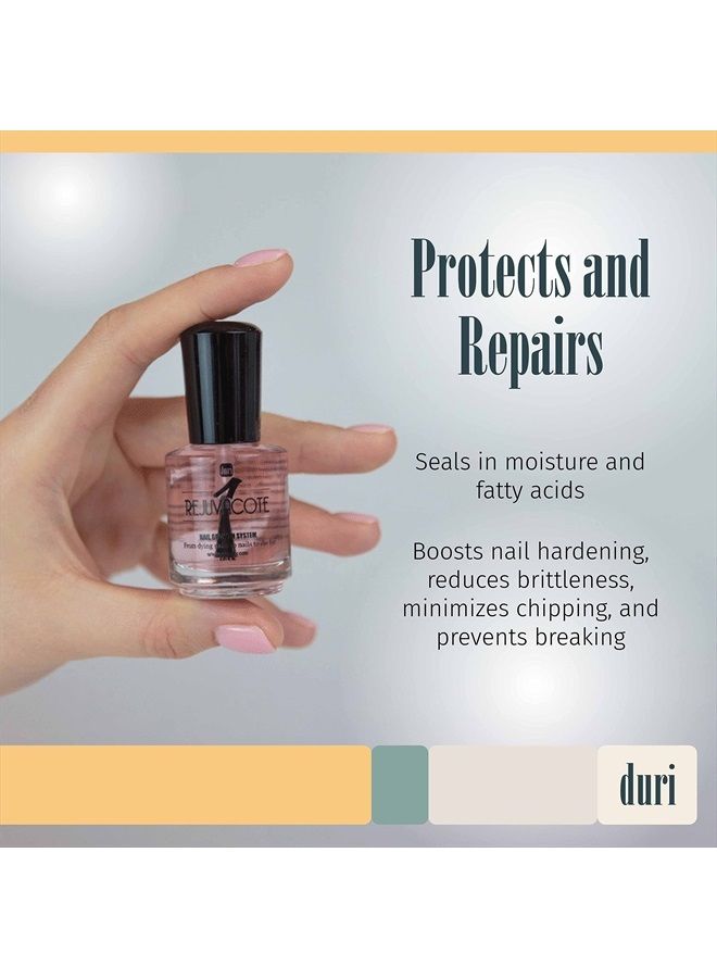 Rejuvacote 1 Nail Growth System - Original Maximum Strength Formula - Nail Strengthener and Nail Growth - Base and Top Coat - 0.45 fl. oz.