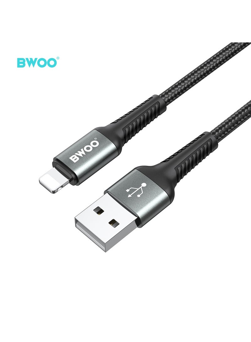 بوو كابل بيانات USB-A إلى Lightning للشحن السريع بطول 1 متر، أسود - Image 2