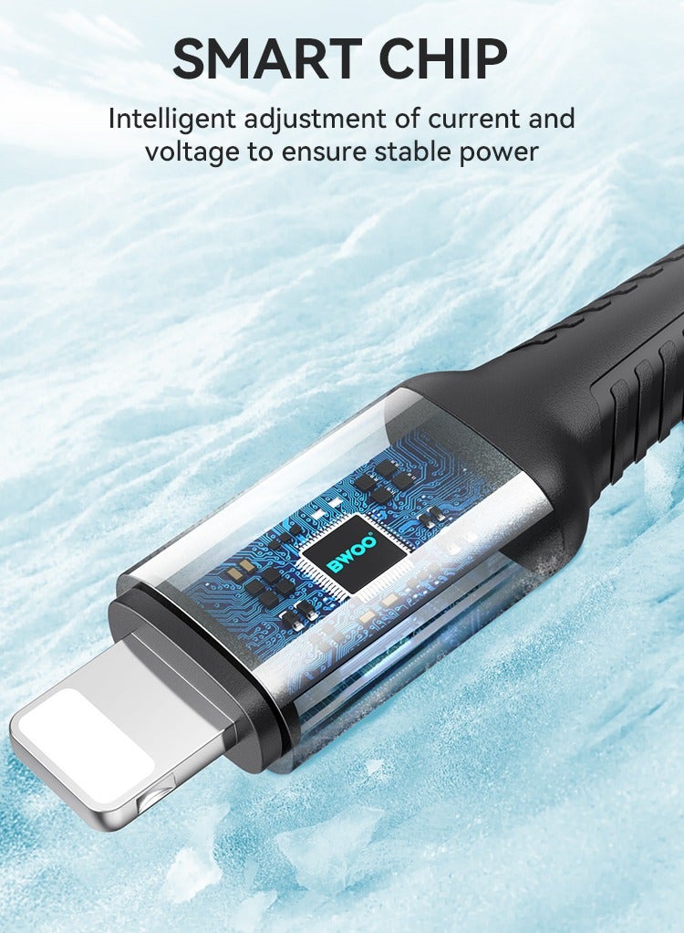 بوو كابل بيانات USB-A إلى Lightning للشحن السريع بطول 1 متر، أسود - Image 5