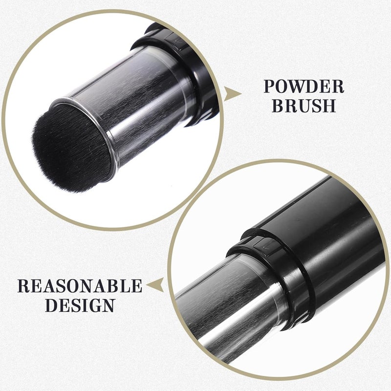 OSALADI Refillable Powder Brush with Press Button Makeup Applicator Travel Foundation Brush for Face Blush Soft Fiber Bristles Comfortable Grip for Loose and Finishing Powder - Image 3