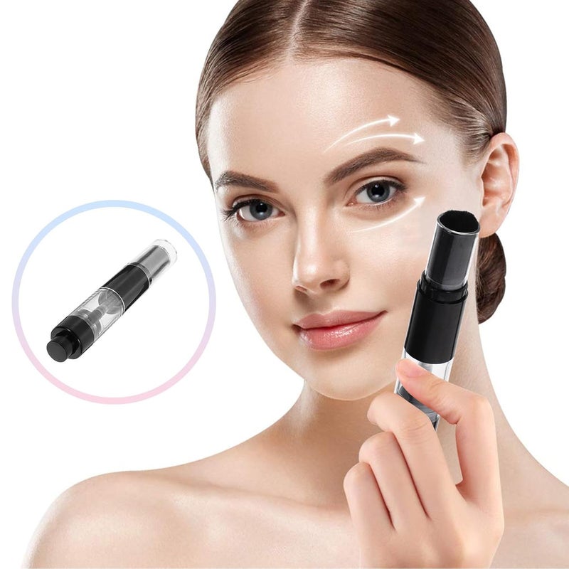 OSALADI Refillable Powder Brush with Press Button Makeup Applicator Travel Foundation Brush for Face Blush Soft Fiber Bristles Comfortable Grip for Loose and Finishing Powder - Image 4