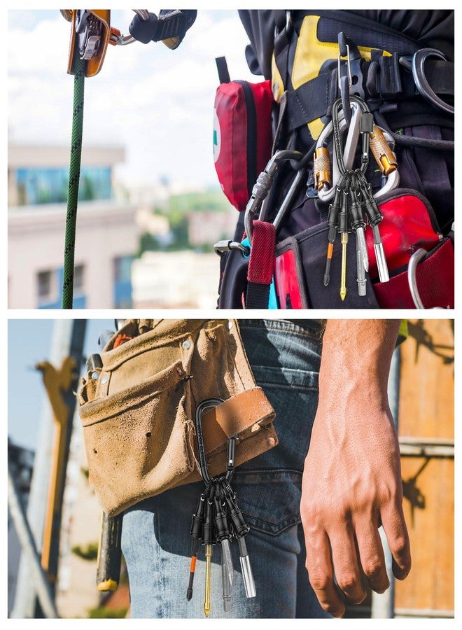 كاترك حامل لقمة مفك براغي أسود من Katerk، سلسلة مفاتيح، 6 قطع، مشبك لقمة مفك براغي محمول بساق سداسية 1/4 بوصة لمفك الصدمات، تمديد لقمة المثقاب المرن مع مفك براغي مع حلقة تثبيت، محول برغي المثقاب سريع الفك - Image 5