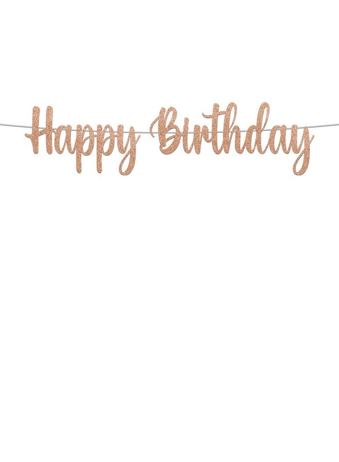 Festiko®Glitter Rose Gold Happy 21st Birthday (2 pcs) -Decoration for Birthday/Anniversary Party Supplies Combo (Banner&Cake Topper) - Image 2