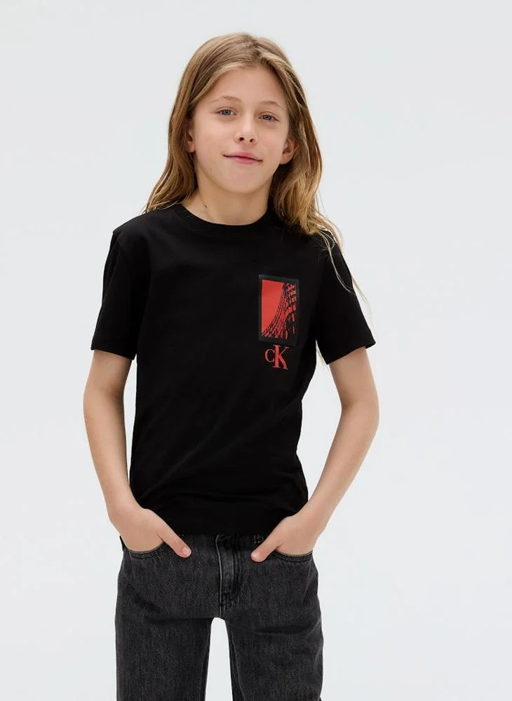 كالفن كلاين جينز Kids Logo Crew Neck T-Shirt