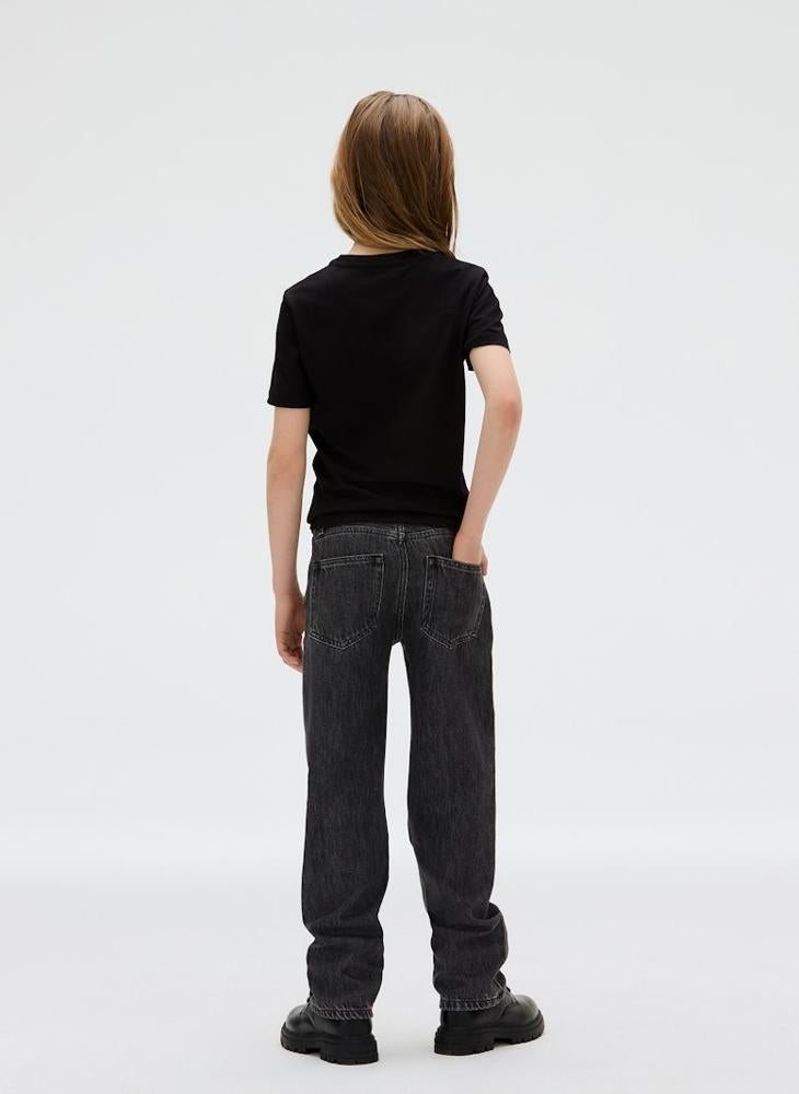 كالفن كلاين جينز تيشيرت بشعار للأطفال بياقة دائرية - Image 2