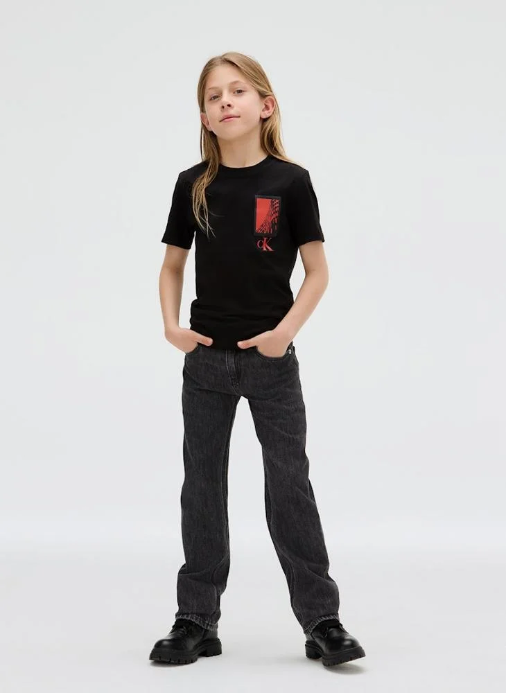 Calvin Klein Jeans Kids Logo Crew Neck T-Shirt