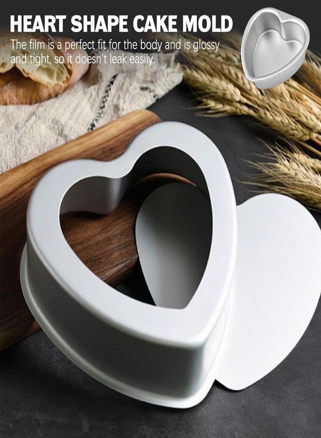 DOERDO DD DOERDO 4Pcs Heart Shaped Cake Pans 4inch Non-Stick Cake Mold Aluminum Pans With Removable Bottom for Anniversary, Birthday, Valentine'S Day, 4.1x4.3x1.4 Inch - Image 4