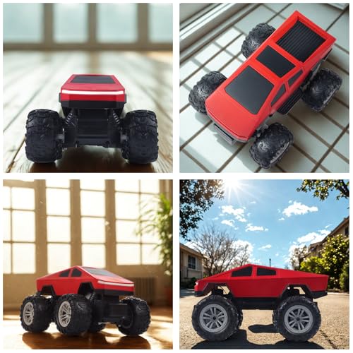 Popsugar Off Roader Rechargeable Remote Control Car | RC Car Monster Truck | 4 Headlight Modes | Lithium Battery | C-Type Charging | 2.4GHz Remote Controller | Made in India, Red - Image 3