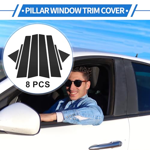 VekAuto 8 Pcs Door Pillar Window Trim for Hyundai Elantra 2017-2020 Black Front Rear Left Right Anti Scratch Sticker Pillar Posts Door Outer Exterior Cover - Image 2