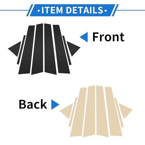 VekAuto 8 Pcs Door Pillar Window Trim for Hyundai Elantra 2017-2020 Black Front Rear Left Right Anti Scratch Sticker Pillar Posts Door Outer Exterior Cover - Image 3