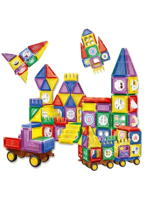 Baybee 110 Pcs 3D Magnetic Tiles Set Toys for Kids toddlers 3+  Building Blocks Construction Magnitiles Preschool Sensory Learning Toys Enlighten Creativity Early Birthday Gifts for Boys & Girls