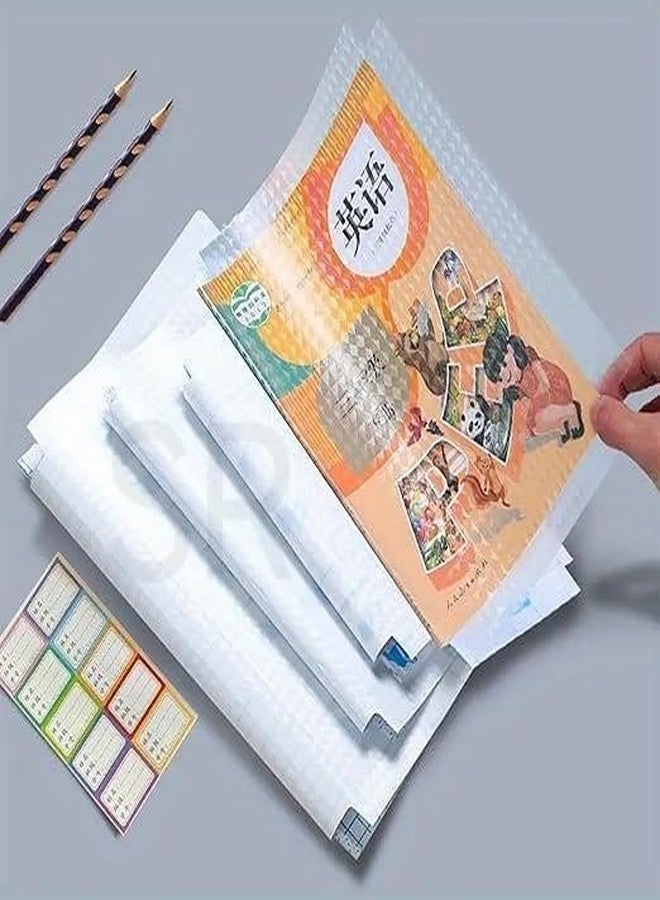 BLUVAS Transparent Paper Sticker Book Cover Film Book Binding Cover [30 Pcs- 3 Different Sizes -10 Each] Waterproof Self-Adhesive Book Cover for Office School Textbook Protective Case (30) - Image 1