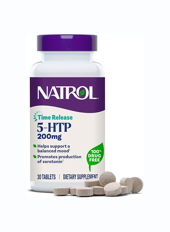 Natrol 5-HTP, Time Release, 200mg - 30 Tablets Packaging May Vary - Image 1