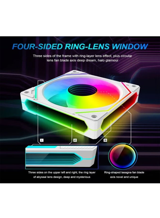 120mm PC Case Cooler Fan, ARGB 5V 3-Pin and 4-Pin PWM Silent Computer Fan, Infinite Space Lighting Effects - Image 2