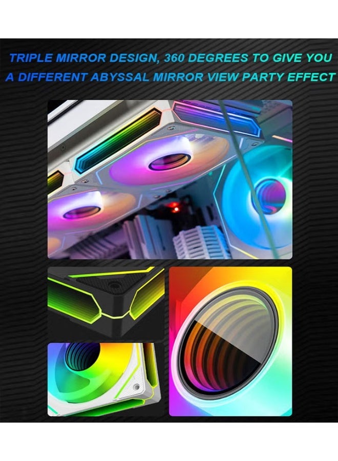 120mm PC Case Cooler Fan, ARGB 5V 3-Pin and 4-Pin PWM Silent Computer Fan, Infinite Space Lighting Effects - Image 3