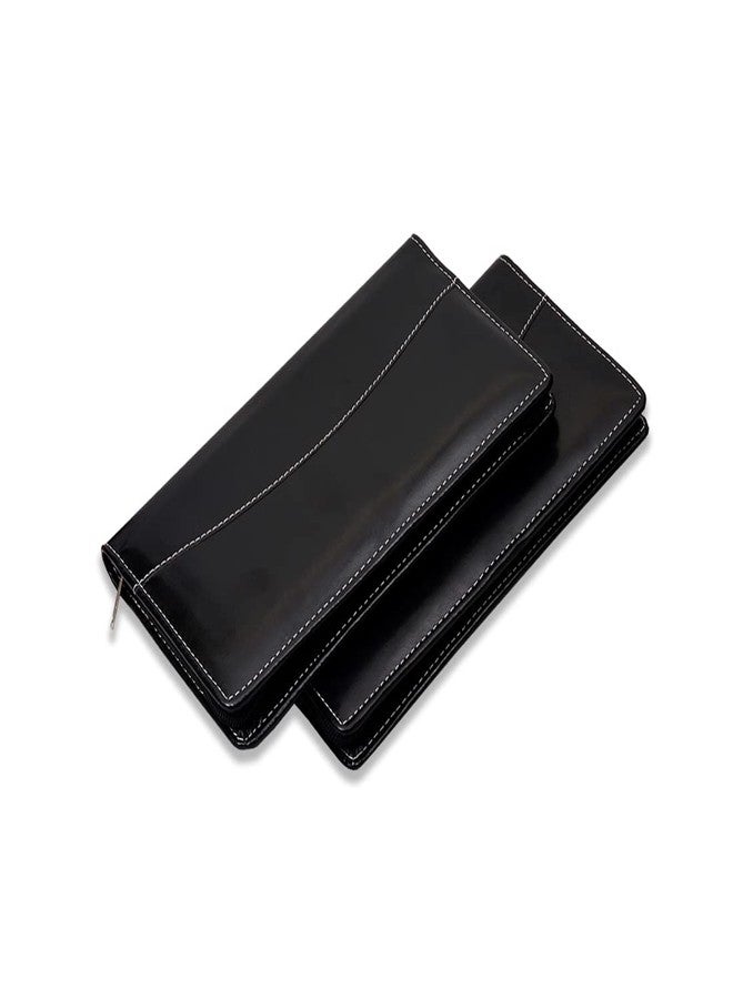 COI Black Expandable File Folder for Documents | Multiple Chequebook Holder | Document/Passport Organizer Easy to Carry for Mom & Dad Set of 2 Chequebook Holder - Image 1