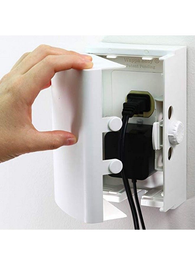 Wappa Baby Baby Safety Outlet Cover Box [Patent Pending] Double Lock For Much Better Toddler Proofing Easier Operation Simple 3 Step Install With Included Screws. Provides Extra Space Inside For Plugsadapters - Image 1