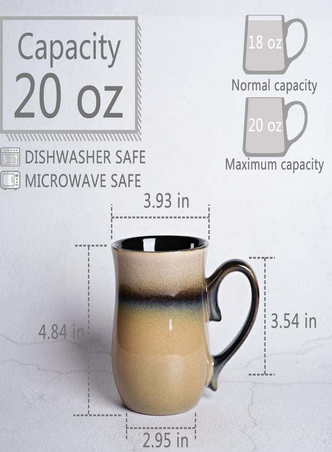 Bosmarlin Large Ceramic Coffee Mug, 20 Oz, Big Tea Cup for Office and Home, Dishwasher and Microwave Safe(20 Oz, Walnut) - Image 2