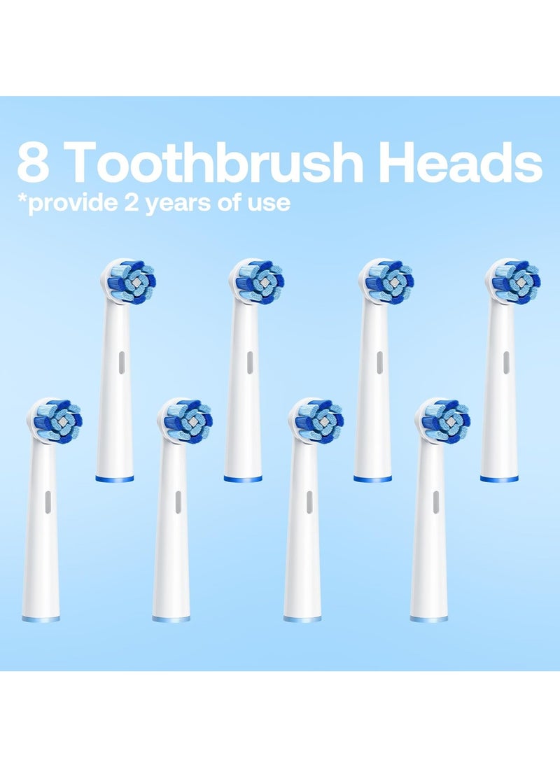 Bitvae R2 Rotating Electric Toothbrush for Adults with 8 Brush Heads, Travel Case, 5 Modes Rechargeable Power Toothbrush with Pressure Sensor, 3 Hours Fast Charge for 30 Days