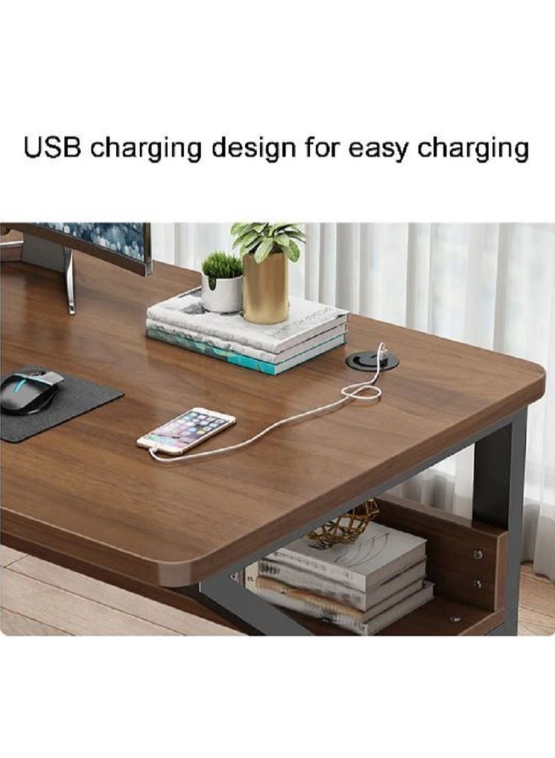 إيه جي دي مكتب كمبيوتر مريح مع مخرج طاقة بني - Image 3