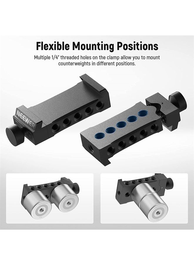 NEEWER Gimbal Counterweights and Clamp Kit, Compatible with DJI Ronin RS3 Pro/RS3/RS2/RSC2/ZHIYUN Crane 2S/3S/Weebill S/Moza Air 2/AirCross 2 for Balancing Long Lenses (GA001) - Image 4