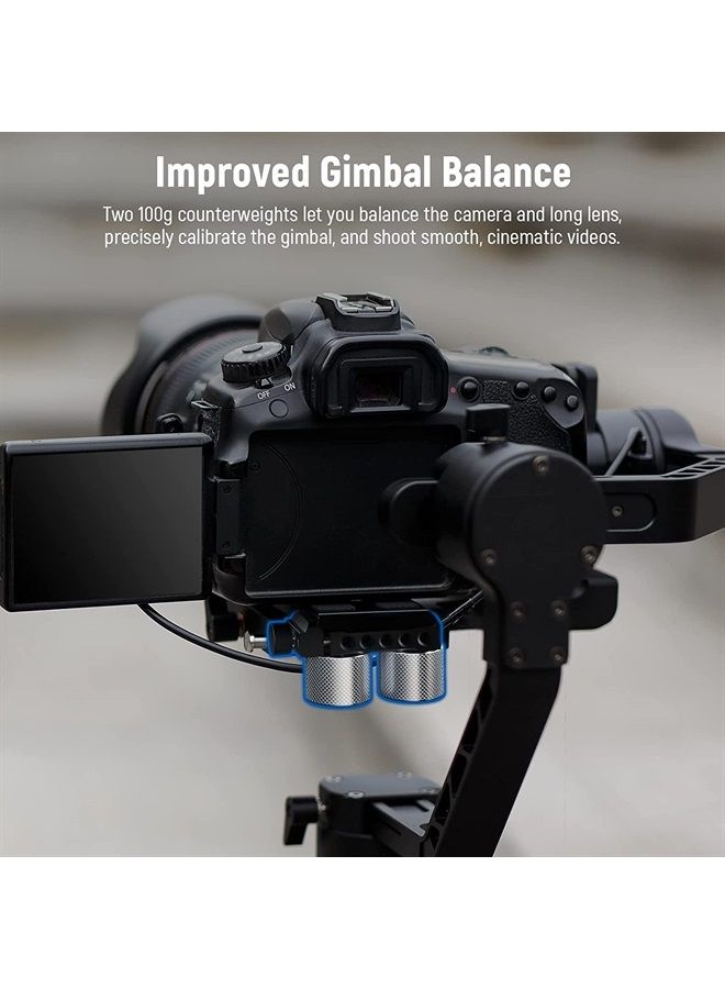 NEEWER Gimbal Counterweights and Clamp Kit, Compatible with DJI Ronin RS3 Pro/RS3/RS2/RSC2/ZHIYUN Crane 2S/3S/Weebill S/Moza Air 2/AirCross 2 for Balancing Long Lenses (GA001) - Image 2