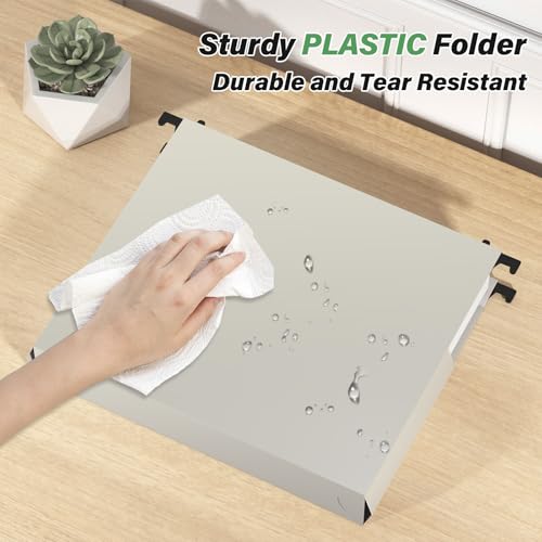 Ansook Plastic Hanging File Folder Letter Size,Heavy Duty 2" Expandable File Folder with Tabs,12 Pack Reinforced Expanding Hanging Folder,File Cabinet Folders,Extra Capacity,Hanging Organizer for Home Office - Image 2