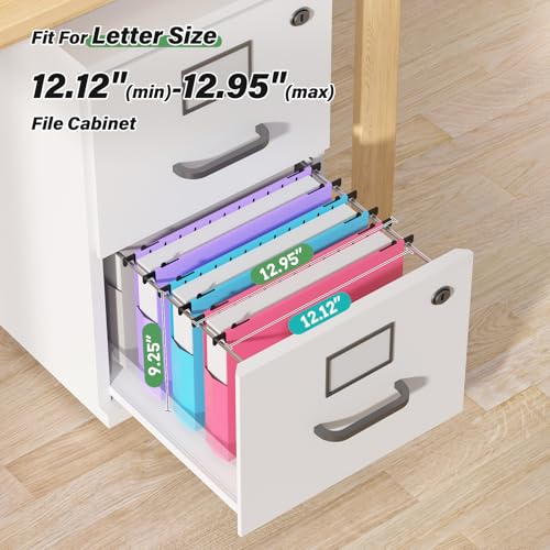 Ansook Plastic Hanging File Folder Letter Size,Heavy Duty 2" Expandable File Folder with Tabs,12 Pack Reinforced Expanding Hanging Folder,File Cabinet Folders,Extra Capacity,Hanging Organizer for Home Office - Image 4