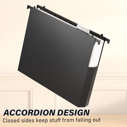 Ansook Plastic Hanging File Folder Letter Size,Heavy Duty 2" Expandable File Folder with Tabs,12 Pack Reinforced Expanding Hanging Folder,File Cabinet Folders,Extra Capacity,Hanging Organizer for Home Office - Image 5