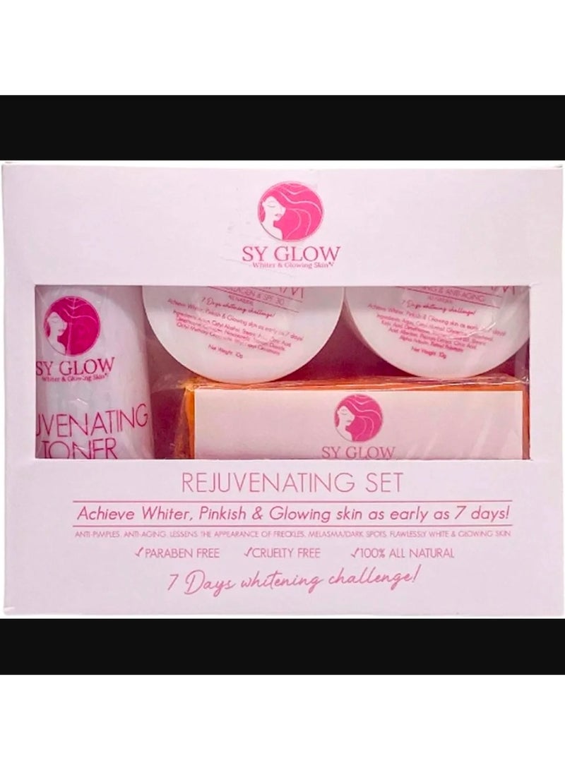 SY GLOW whitening Glowing skin REJUVENATING SET 7 DAYS WHITENING CHALLENGE