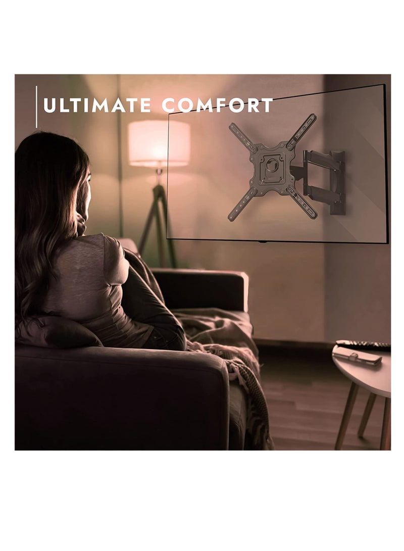 ELTRAZONE TV Wall Bracket Mount for 24-60 Inch Screens, VESA 100x100mm up to 400x400mm, Tilts Swivels & Extends for Flat & Curved TVs, Includes Spirit Level, Weight Capacity 36.2kg (HDTV-E) - Image 5