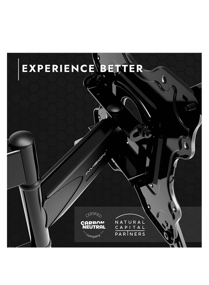 ELTRAZONE TV Wall Bracket Mount for 24-60 Inch Screens, VESA 100x100mm up to 400x400mm, Tilts Swivels & Extends for Flat & Curved TVs, Includes Spirit Level, Weight Capacity 36.2kg (HDTV-E) - Image 2