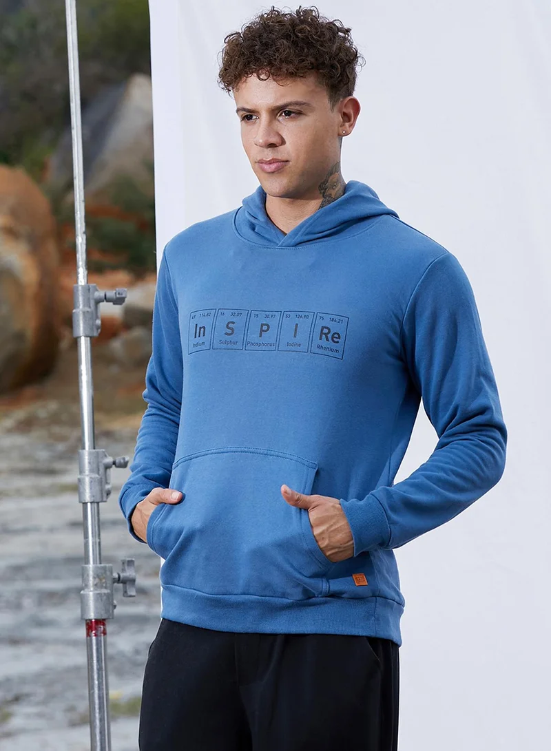 كامبوس سوترا هوديي للرجال باللون الأزرق الملهم مع جيب الكنغر