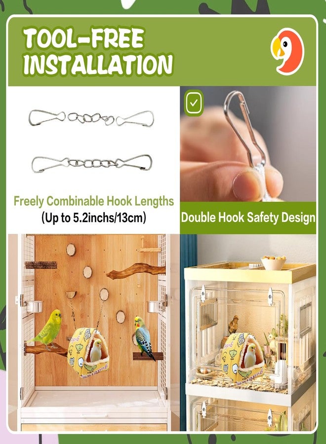 SUSOO Plush Warm Bird Bed - Hanging Bird Nest Snuggle Velvet Shed Tent Cage Fluffy Hut Winter Sleeping Hideaway Hammock House for Parrot Parakeet Conure Cockatiel Budgies Lovebird (Yellow, L) - Image 4