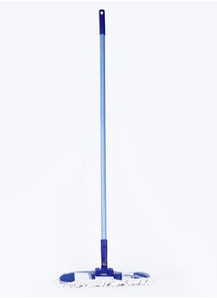 Cotton Flat Mop with Angle Adjustable Handle Full Set - 40x110cm Blue