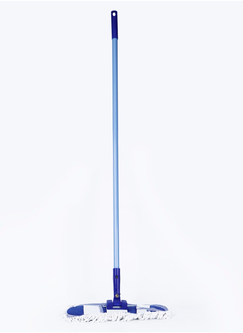 Oaxy - Cotton Flat Mop with Angle Adjustable Handle Full Set - 40x110cm Blue - Image 1