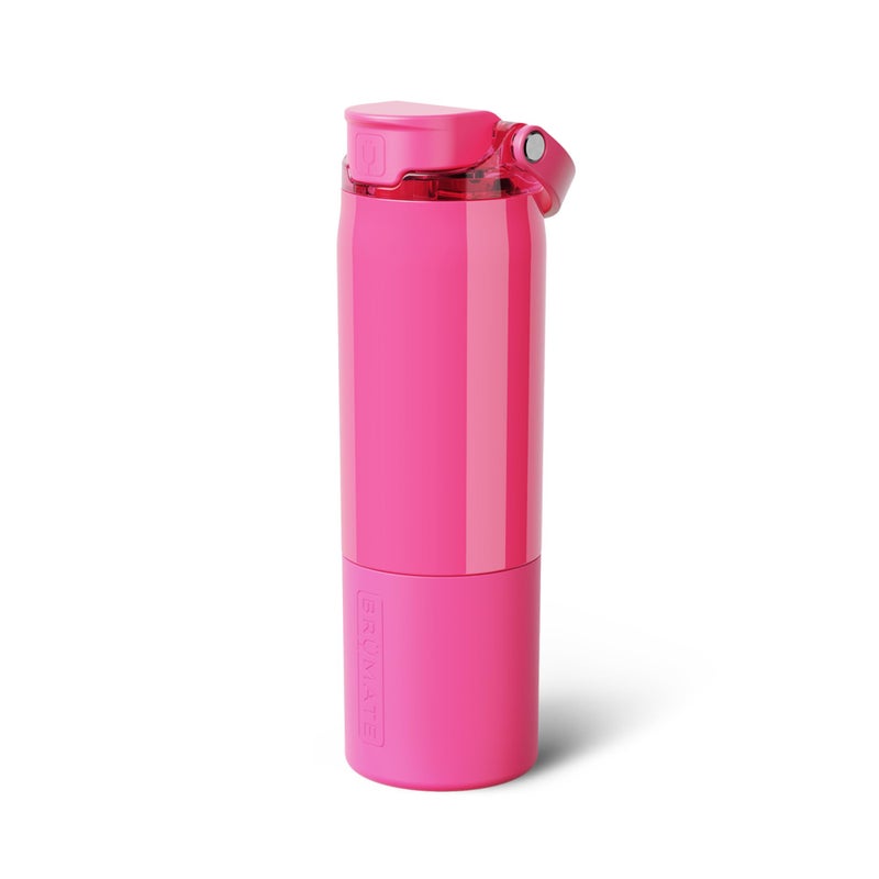 BrÃ¼Mate Rise 25oz Water Bottle With 100% Leakproof Covered Silicone Straw | Insulated Stainless Steel Water Bottle | Cup-Holder Friendly | Fast Flow | Soft Sip Silicone Spout | BPA-Free (Neon Pink) - Image 1