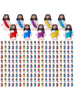 Bememo 200 Pcs Mini Jesus Figurines Bulk Easter Jesus Toys Christ Savior Jesus Doll Gifts Supplies Religious Party Favors For Sunday Easter Eggs Stuffers Baptism Gift (Multicolor)  - Image 1