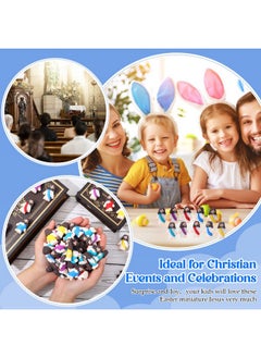 Bememo 200 Pcs Mini Jesus Figurines Bulk Easter Jesus Toys Christ Savior Jesus Doll Gifts Supplies Religious Party Favors For Sunday Easter Eggs Stuffers Baptism Gift (Multicolor)  - Image 4