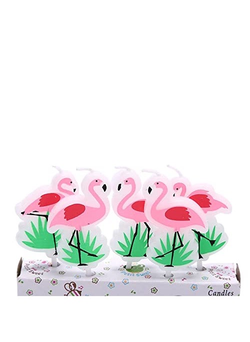 Funcart Funcart Pink Green Flamingo Cake Topper Candle5pcsPack  - Image 2
