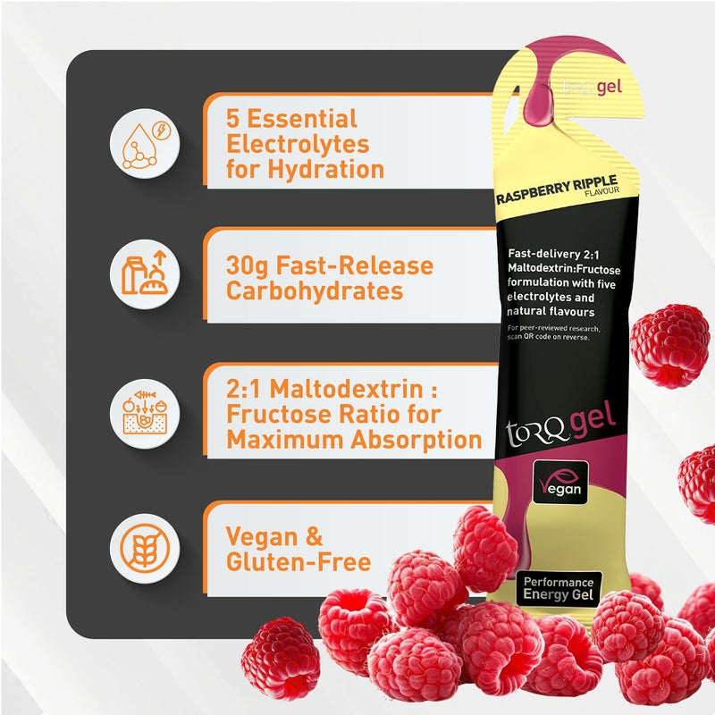 TORQ Running Gels with Electrolytes - 2:1 Maltodextrin: Fructose for Endurance Sports & Optimal Performance | Energy Gels for Running, Cycling & Marathons - 30g Carbs Per Gel | Apple Crumble 15 - Image 2