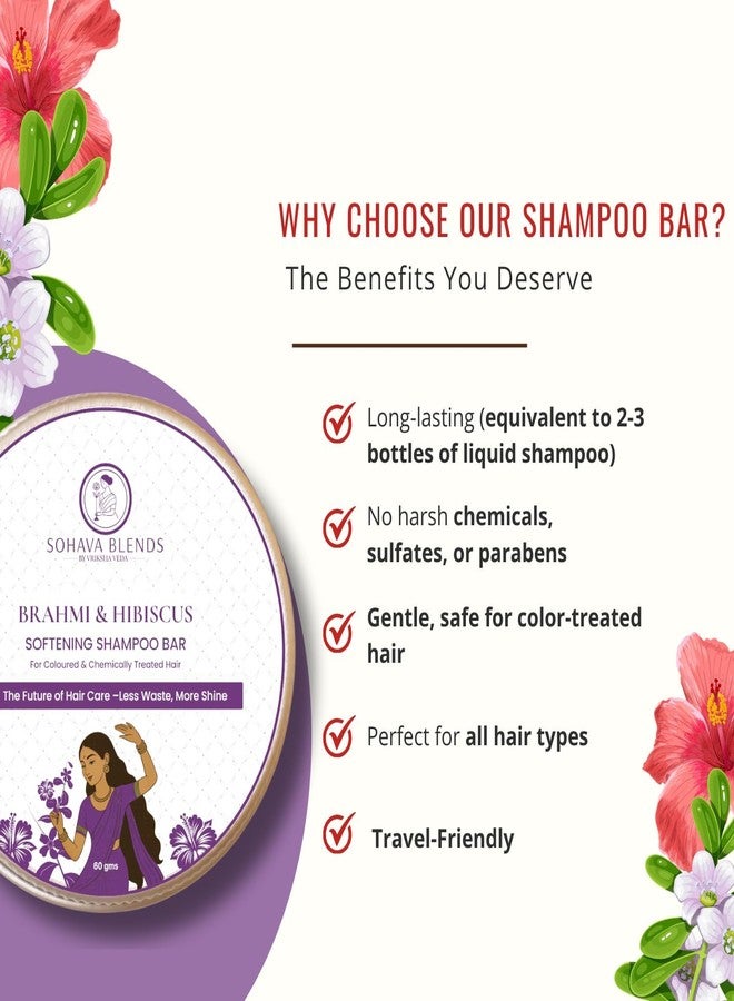 Vriksha Veda All-Natural Shampoo Bar for Dry & Frizzy Hair | Brahmi & Hibiscus | Sulphate-Free, Paraben-Free, Eco-Friendly, Plastic-Free, Sustainable Hair Care (60 gm) - Image 4