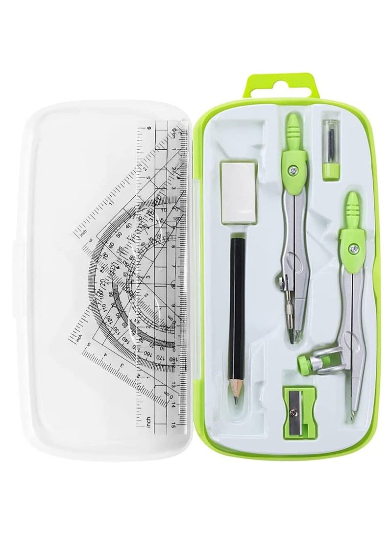 مجموعة من 10 مجموعات من الهندسة الرياضية ، والحاكم ، البوصلة مجموعات ، آمنة ودائمة ، مجهزة مربع الدفاع ، بما في ذلك الحاكم ، منقلة ، ممحاة ، البوصلة ، قلم رصاص ، الخ ، ومناسبة للمدارس ، اللوحة ( الأخضر ) - Image 1