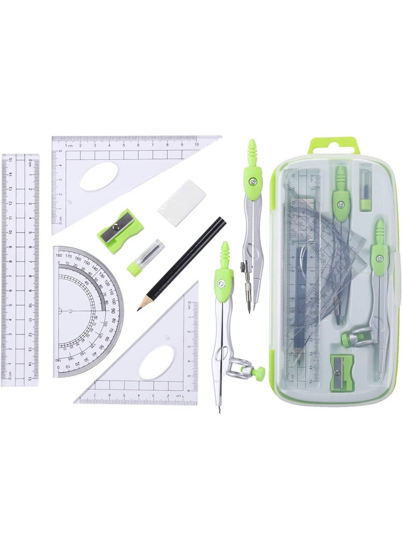 مجموعة من 10 مجموعات من الهندسة الرياضية ، والحاكم ، البوصلة مجموعات ، آمنة ودائمة ، مجهزة مربع الدفاع ، بما في ذلك الحاكم ، منقلة ، ممحاة ، البوصلة ، قلم رصاص ، الخ ، ومناسبة للمدارس ، اللوحة ( الأخضر ) - Image 4