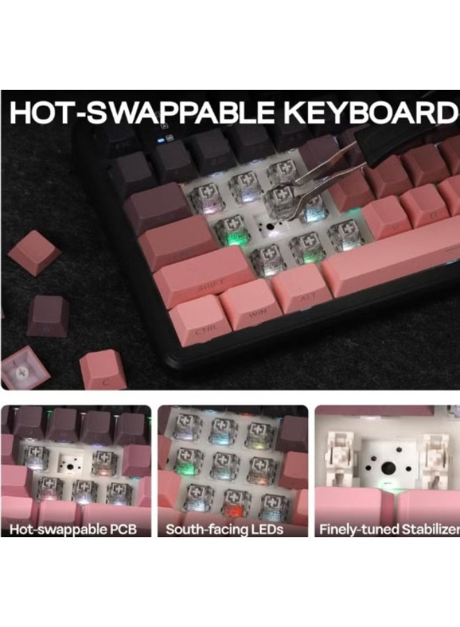 Terabyte F108 PRO - Wireless Mechanical Keyboard with Screen & Knob, Full Size Keyboard with 8000mAh Battery, Pre-lubed Graywood axle V3 Switches, Side Printed PBT Keycaps, RGB Backlit Hot Swappable Custom Gaming Keyboards - Image 2