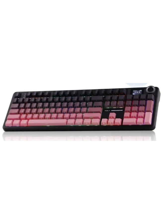 Terabyte F108 PRO - Wireless Mechanical Keyboard with Screen & Knob, Full Size Keyboard with 8000mAh Battery, Pre-lubed Graywood axle V3 Switches, Side Printed PBT Keycaps, RGB Backlit Hot Swappable Custom Gaming Keyboards - Image 1