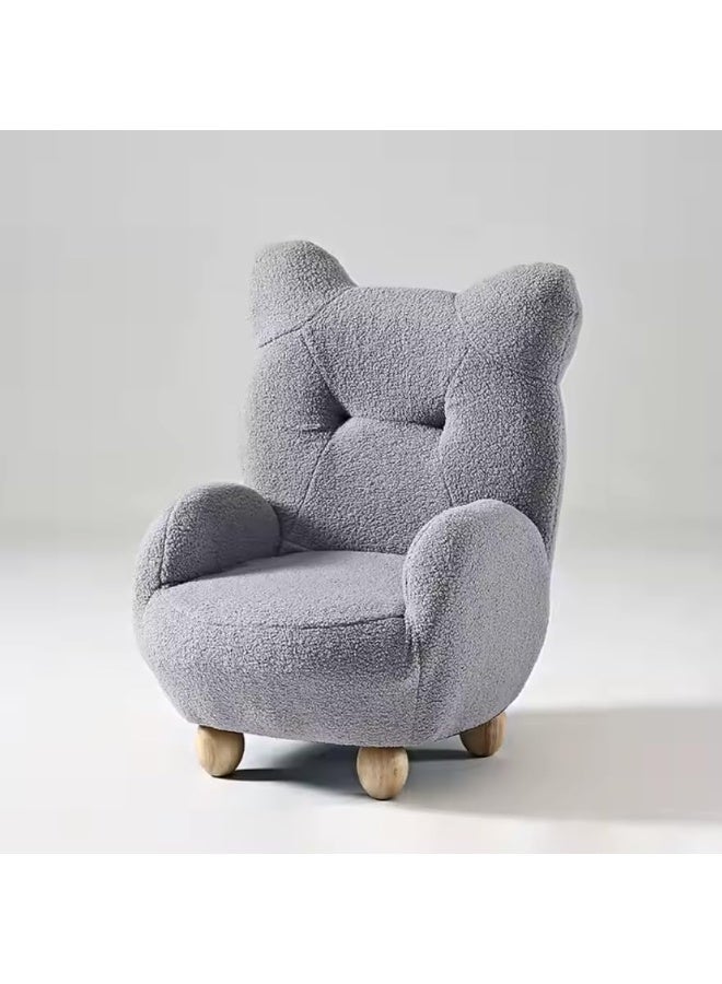 Poppins Home Animal-Themed Children's Sofa Chair with Armrests and Stylish Tufted Upholstery (Dark-Grey)  - Image 1
